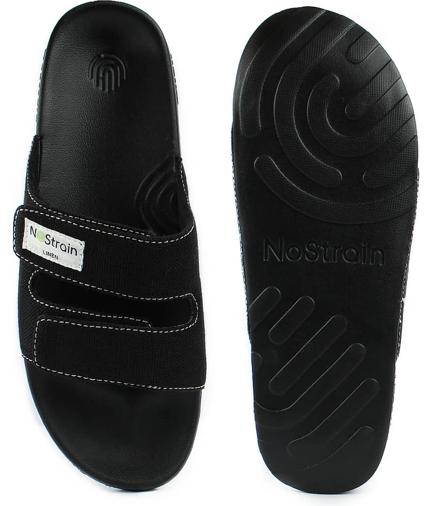 NoStrain Black Men's Slide Flip Flop view 2
