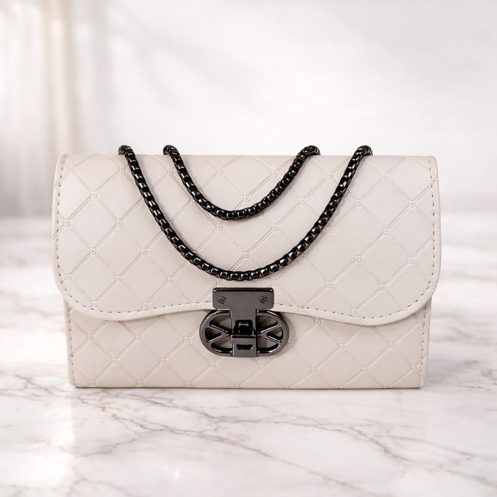 Quilted Design Sling Bag For Women | Chain Strap | Trendy Shoulder Bag view 2