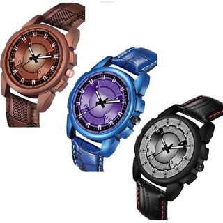 HRV Men's Round Dial Multi Strap Analog Watch view 2