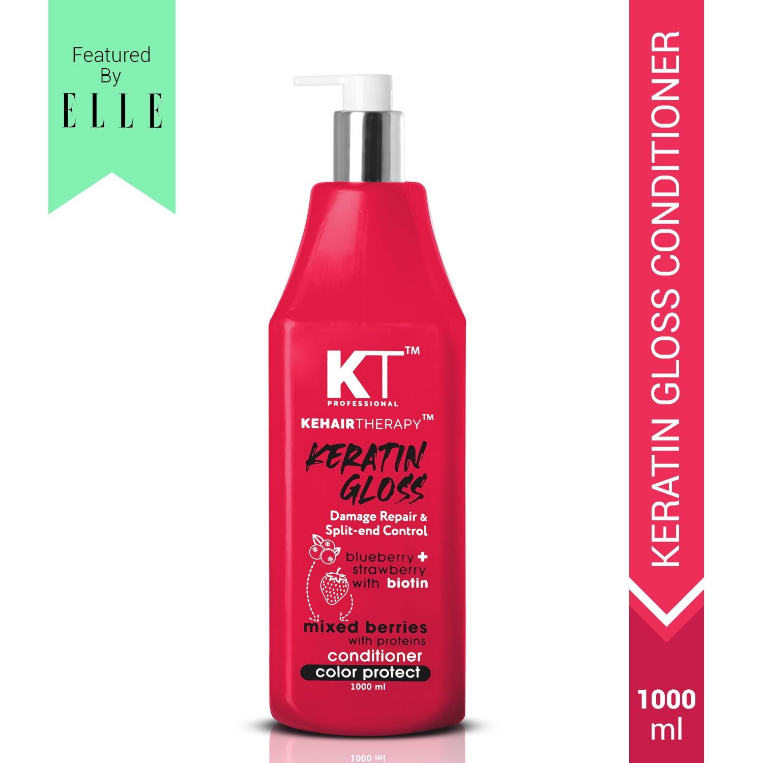 KT Professional Keratin Gloss Conditioner, Split-End Repair & Damage Care – 1000ml