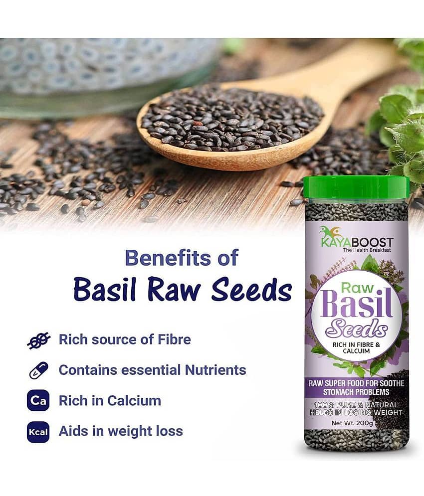 KAYABOOST Basil Seeds Weight Loss, Rich In Omega, Fiber Diet Sabja Seed (200 g) view 2
