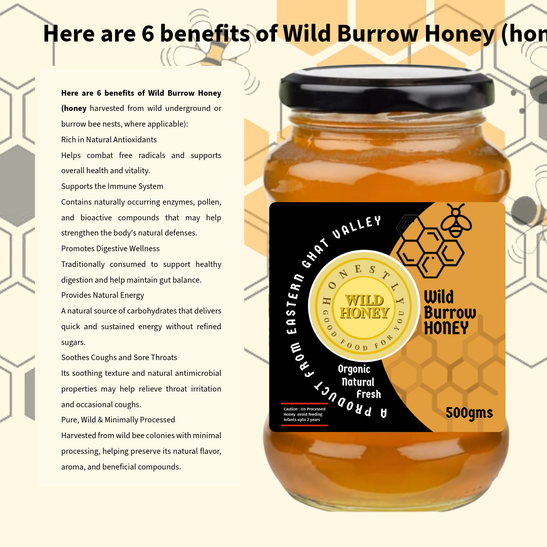 Wild Burrow Honey - 250g view 2