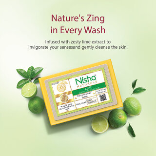 Nisha Lime Body Cleansing Soap Bar |Paraben-Free, Gentle Cleanse For Soft & Supple Skin view 2