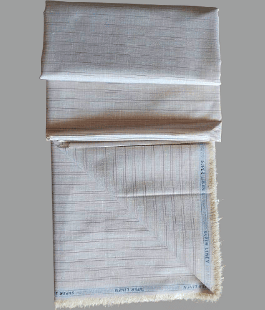 Makhanchor Beige Linen Men's Unstitched Shirt Piece ( Pack of 1 ) view 2
