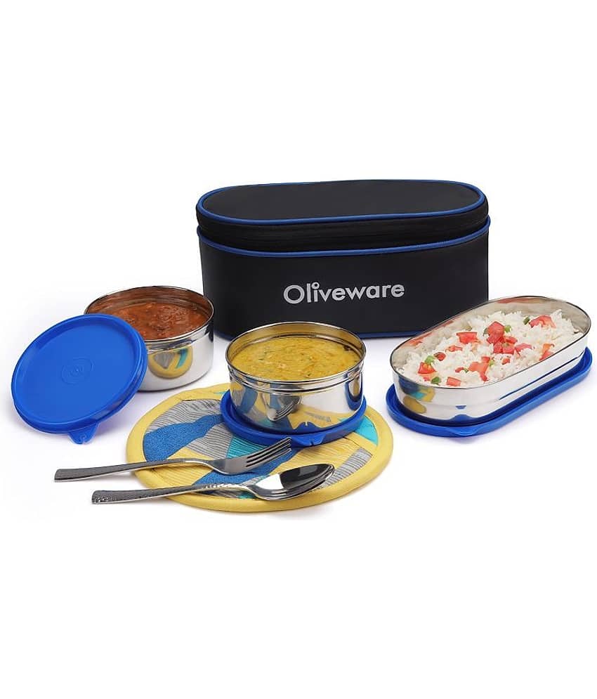 Oliveware Sophia Stainless Steel Lunch Box 3 Container (Pack of 1) view 2