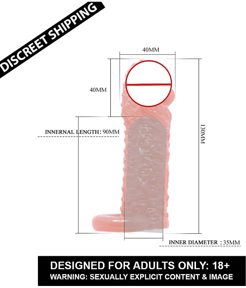 Naughty World Baile 5 inch Dotted Penis Sleeve Washable & Reusable Delay & Extra Time Penis Sleeve For Men view 2