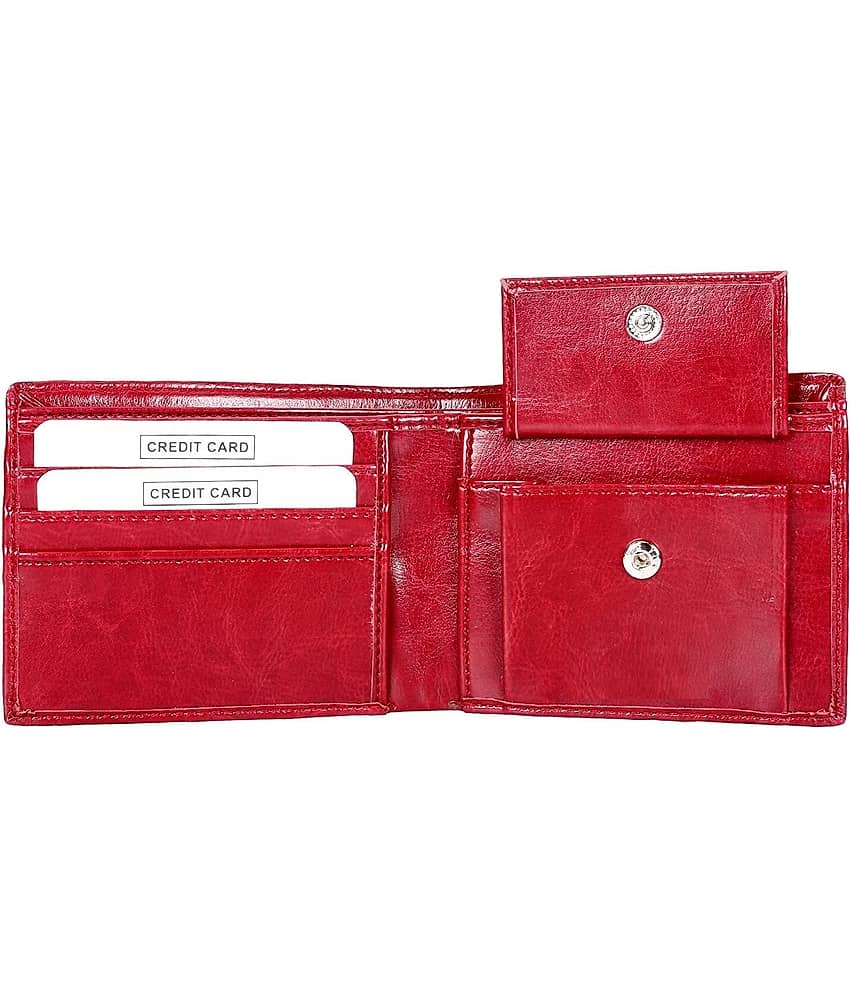 HRFSTAR PU Solid Men's Regular Wallet With 5 Slots For Card ( Red , Pack of 1 ) view 2