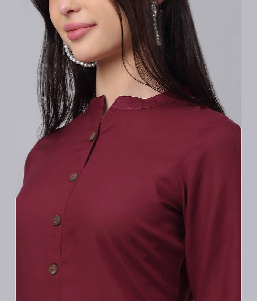 Doriya - Maroon Straight Rayon Women's Stitched Salwar Suit ( Pack of 1 ) view 2