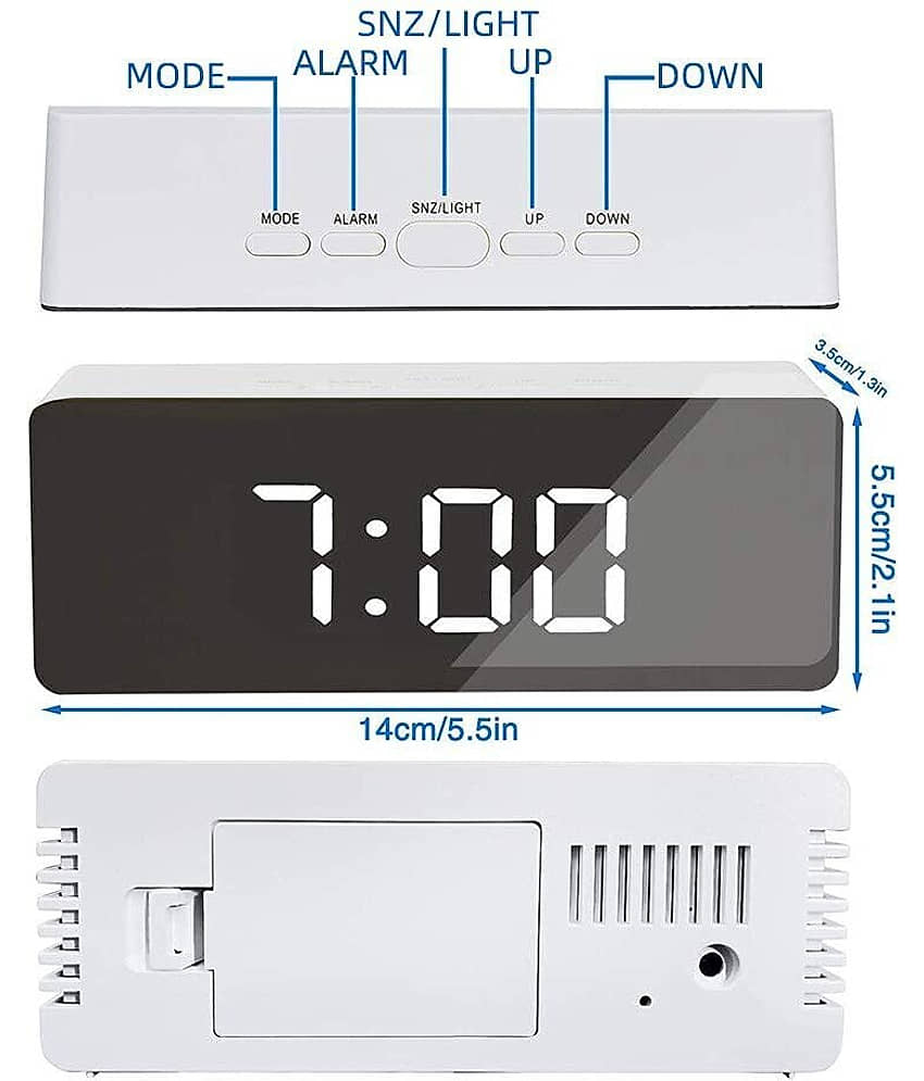 FULKIZA Digital Plastic Rectangular Table Clock - Pack of 1 view 2
