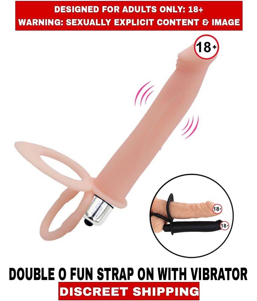 MALE ADULT SEX TOY DOUBLE O FUN SILICON STRAP ON With VIBRATOR For Men view 2