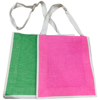 Green Premium Jute Multipurpose Bag For Men Women (Pack of 2) view 2