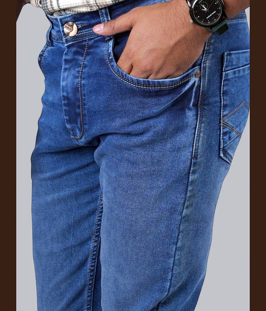 plounge Slim Fit Washed Men's Jeans - Blue ( Pack of 1 ) view 2
