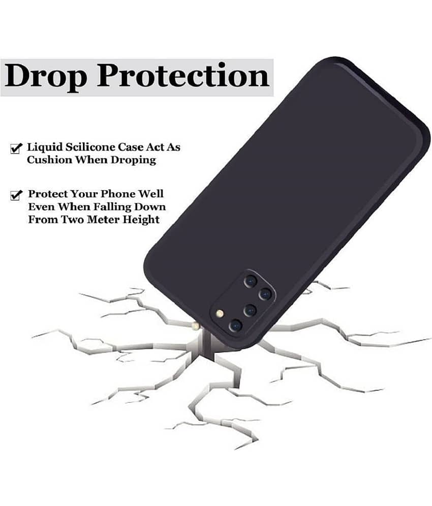 ZAMN - Black Silicon Plain Cases Compatible For OPPO A52 ( Pack of 1 ) view 2