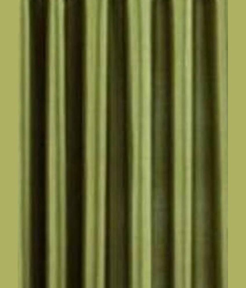 N2C Home Solid Semi-Transparent Eyelet Curtain 5 ft ( Pack of 2 ) - Green view 2
