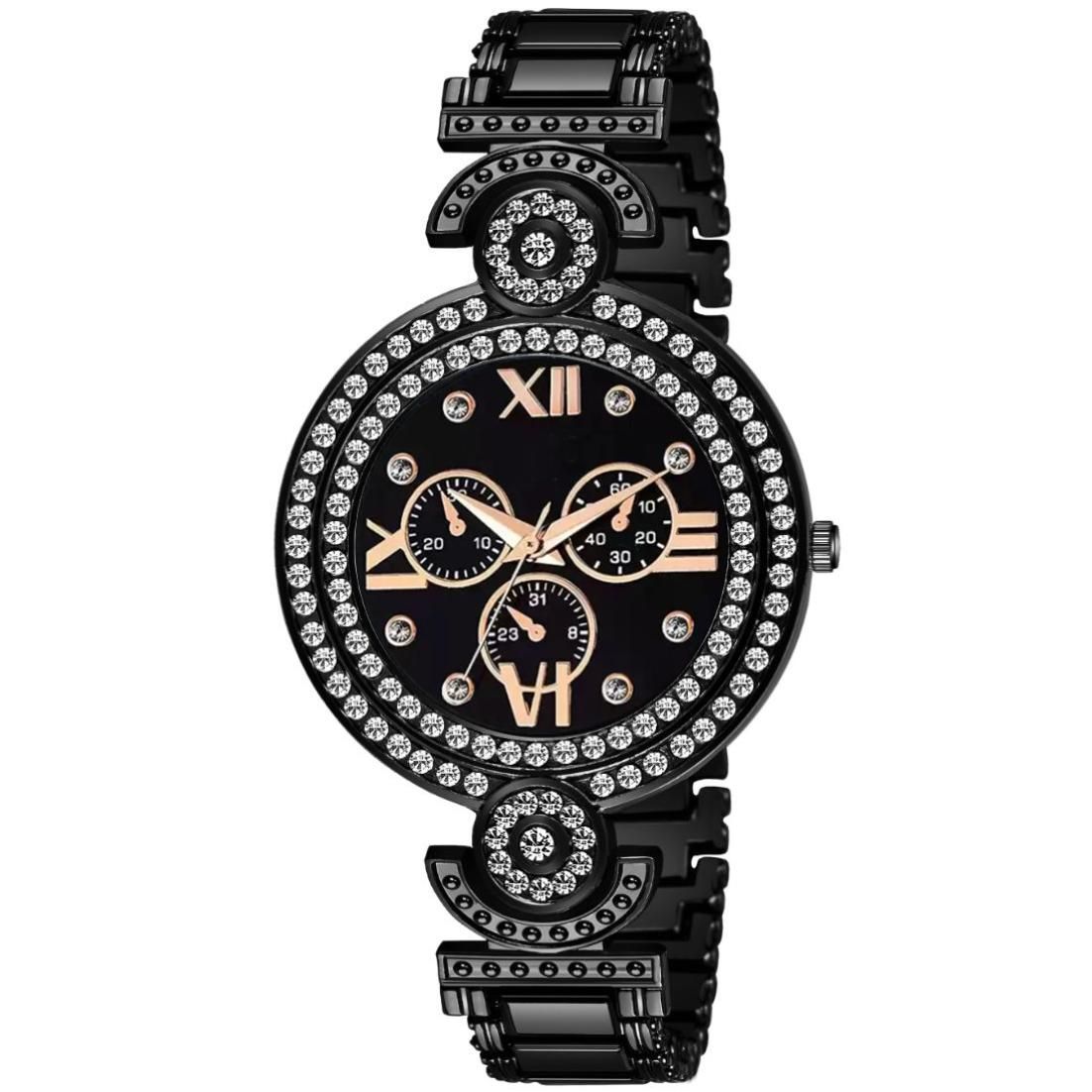 Bolun Black Meena Dial Black BD Girls and Women Watch view 2