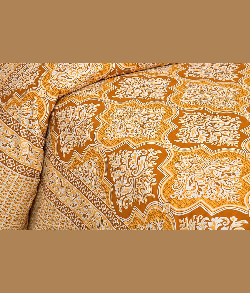 CLOTHORO Cotton 1 Double King Bedsheet with 2 Pillow Covers ( Yellow ) view 2