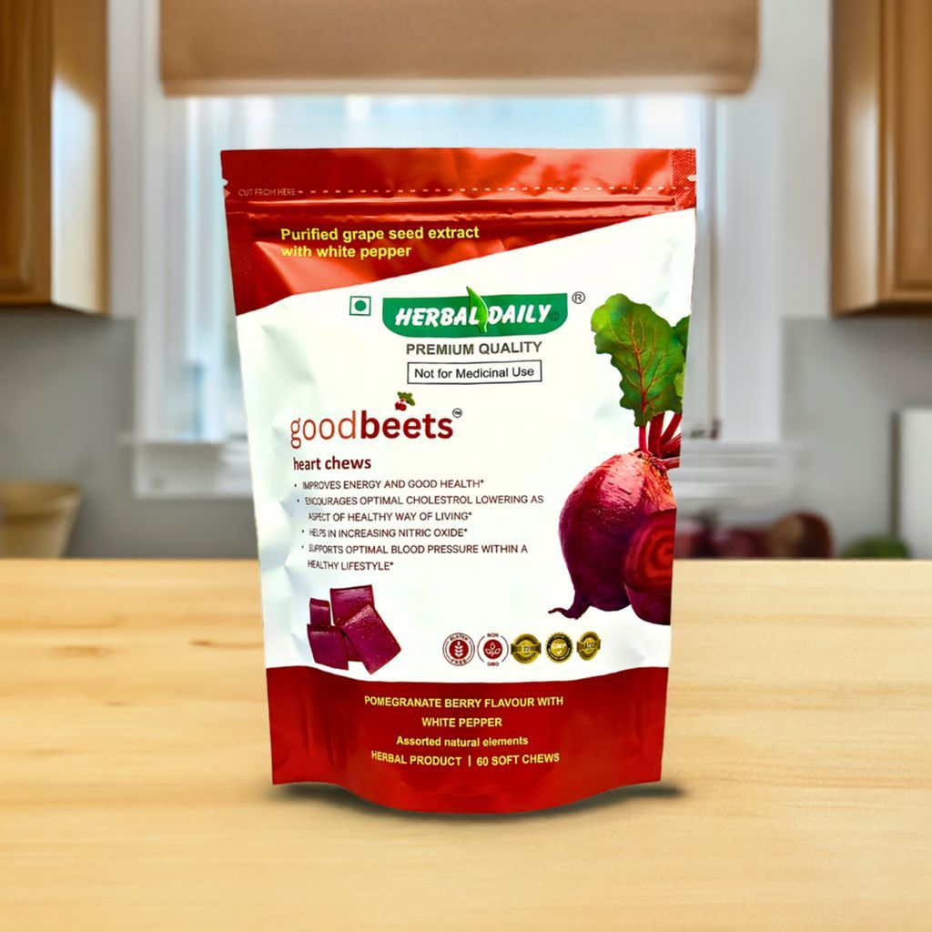 Blood Pressure Support Goodbeets Heart Chews - Nitric Oxide Supplement With Grape Seed, Beet Powder & White Pepper | Supports Healthy Blood Pressure | 60 Count, 1 Pack view 2