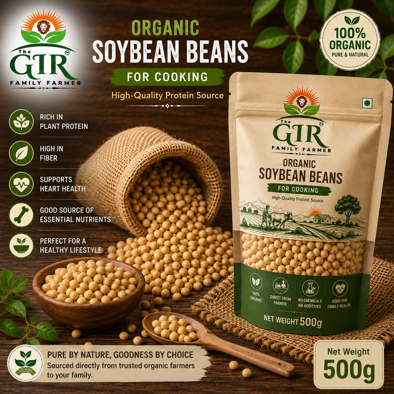 Organic Soybean Beans for Cooking - High-Quality Protein view 2