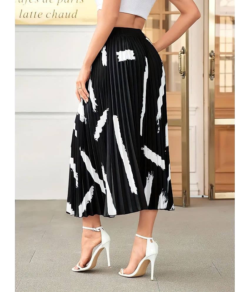 ZWERLON Black Crepe Women's A-Line Skirt ( Pack of 1 ) view 2