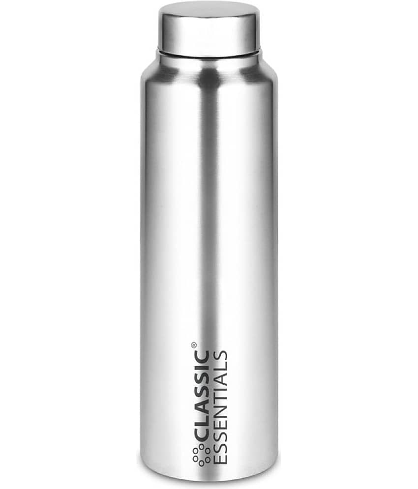 Classic Essentials Inox Spring Silver Fridge Water Bottle 1000 mL ( Set of 2 )
