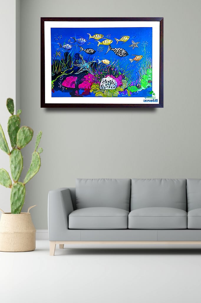 Handmade fish shell painting 332 view 2