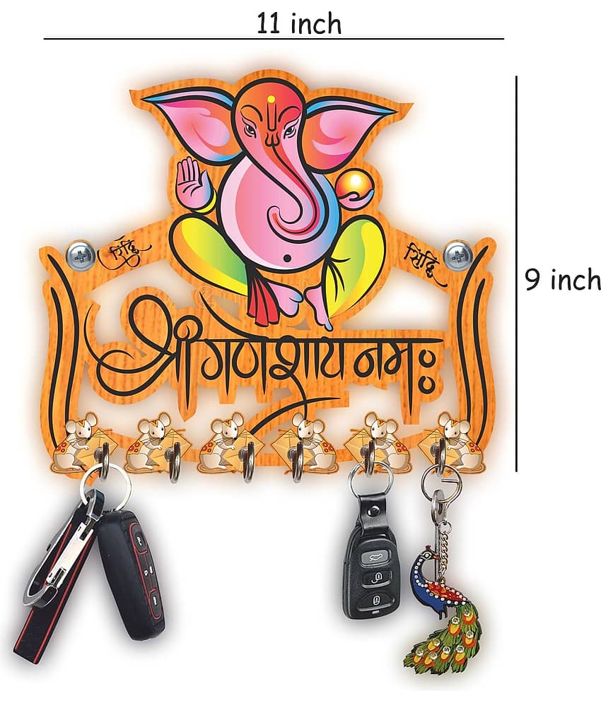shivaira Multicolour Wood Key Holder - Pack of 1 view 2