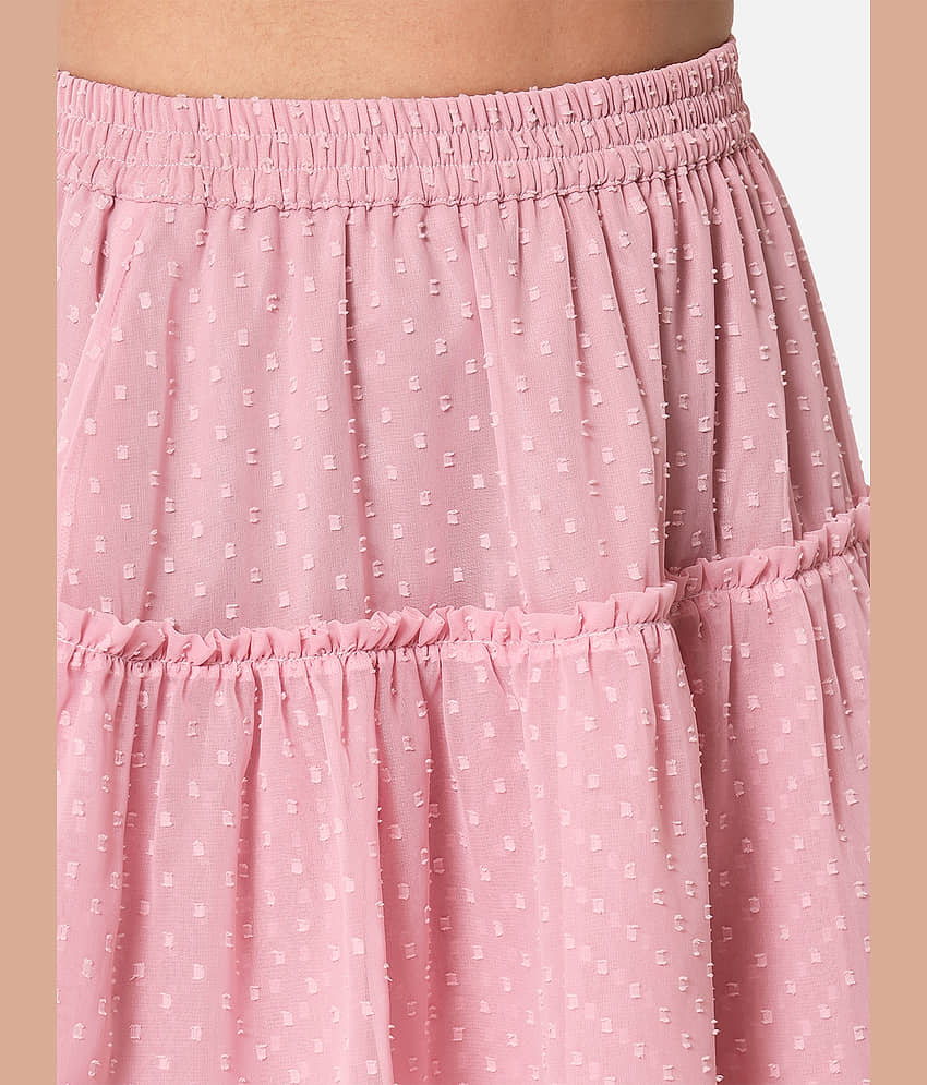 OTIRA Pink Georgette Women's Circle Skirt ( Pack of 1 ) view 2