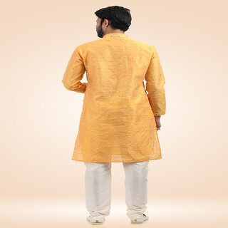 Raivat Ethnic Mustard Colour Jacquard Banarasi Silk Pintux Work Kurta Pajama 1809 view 2