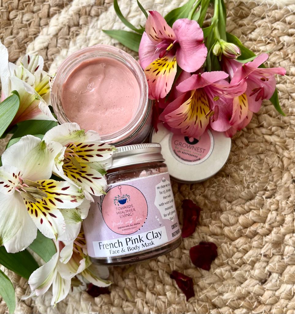 Glownest By Grownest Clay Masks Rose Pink Clay Mask, 100 gm