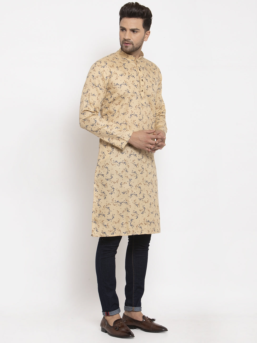 Men's Cotton Blend Printed Kurta view 2