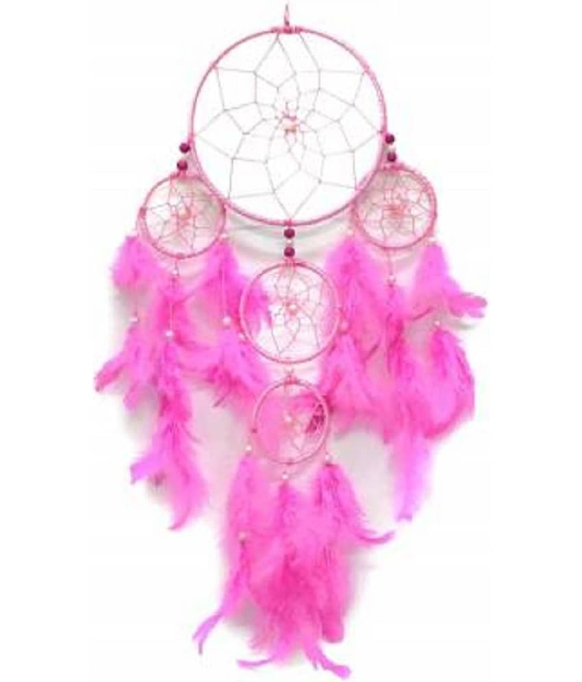 new lucky Feather Pink Dream Catcher - Pack of 1 ( 51 X 18 cms )