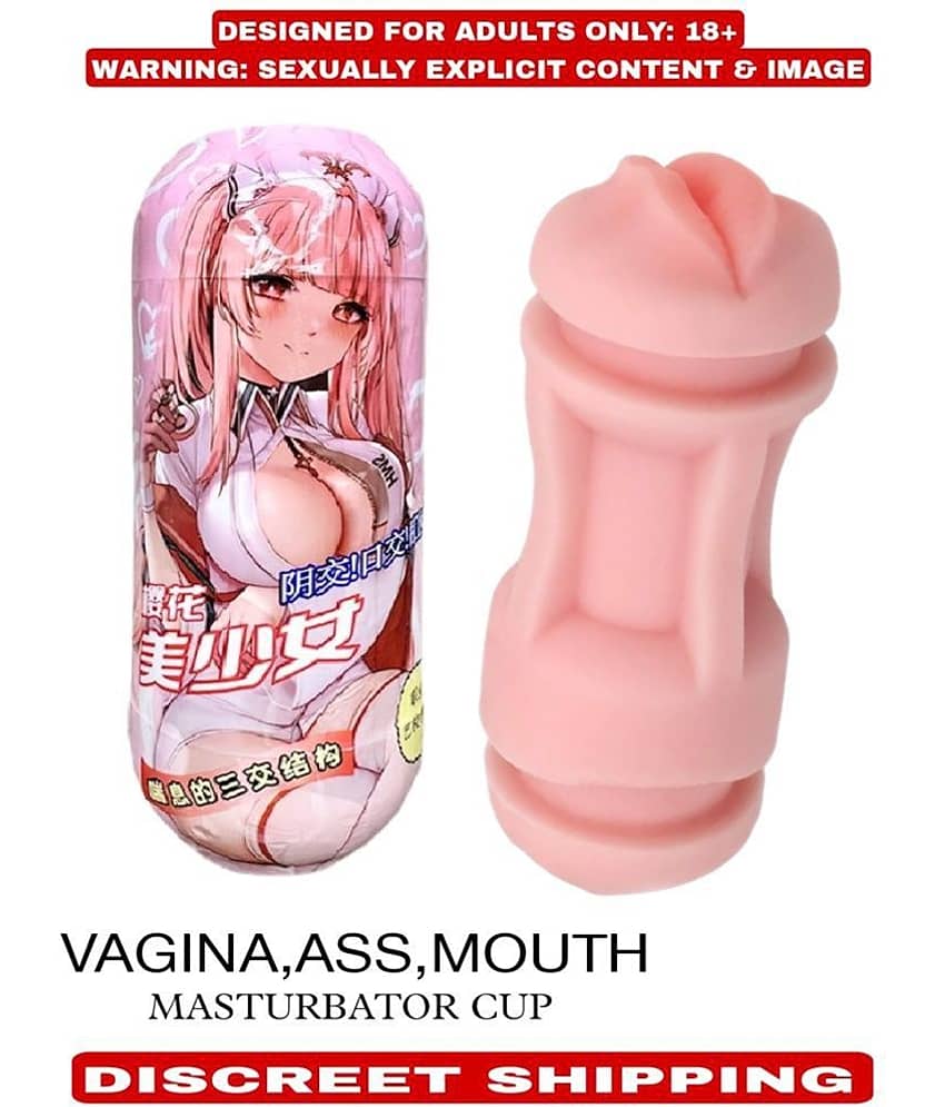 3 IN 1 CHINESE CUP MALE MASTURBATOR REALISTIC POCKET PUSSY STROKER VAGINA+ORAL+ANAL ADULTS view 2
