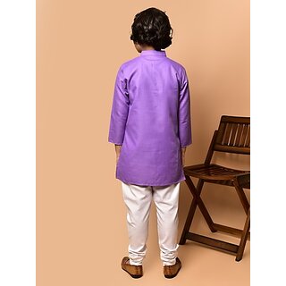PrintCultr Boys Festive & Party Kurta and Pyjama Set (Purple) view 2