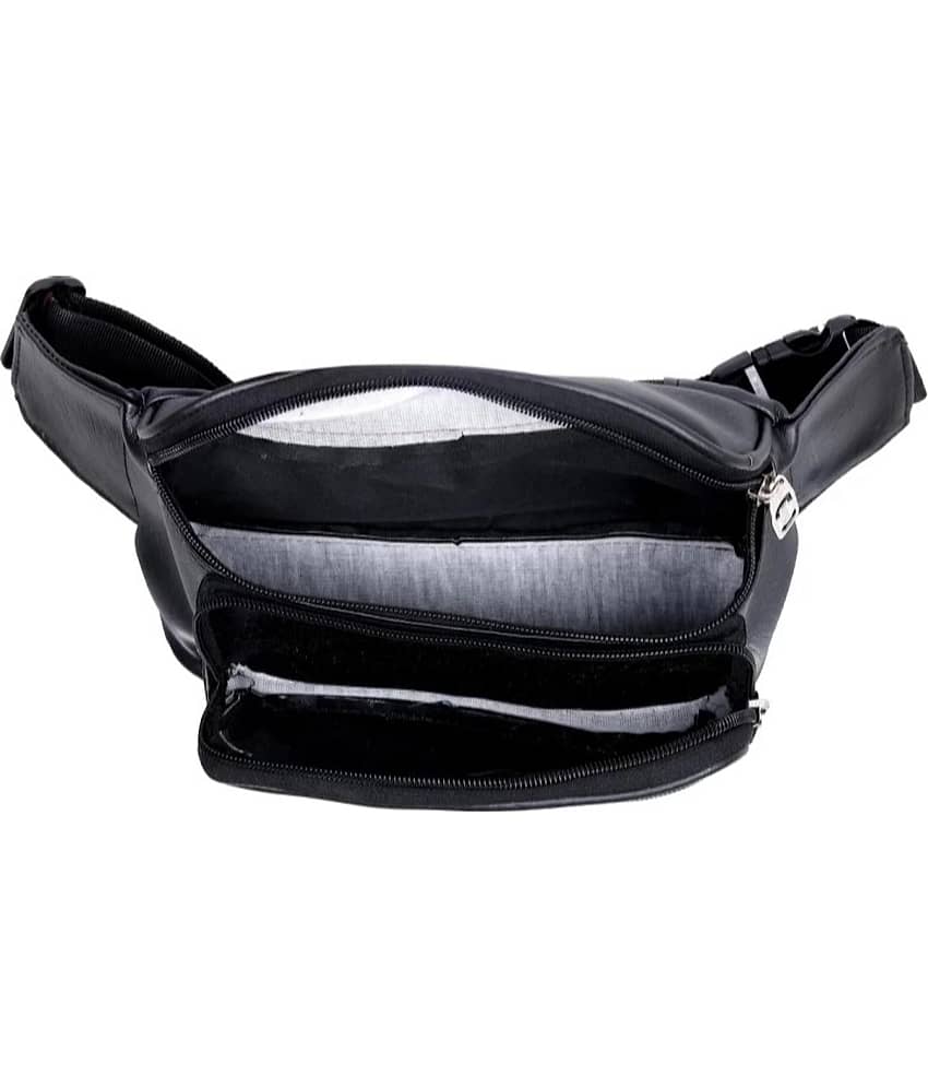 TRANSLUGGAGE Leather Black Waist Pouch view 2