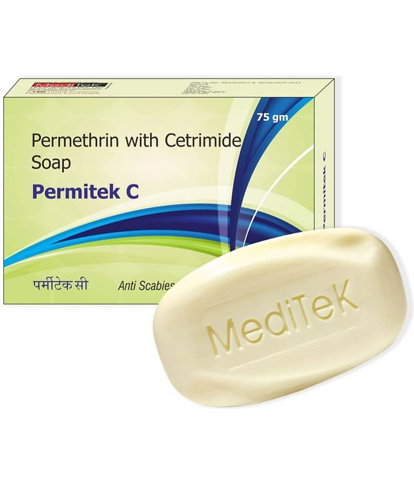 Meditek Permitek C Soap for Scalp Treatment 75Gms. Each - Antibacterial Soap for Normal Skin ( Pack of 4 ) view 2