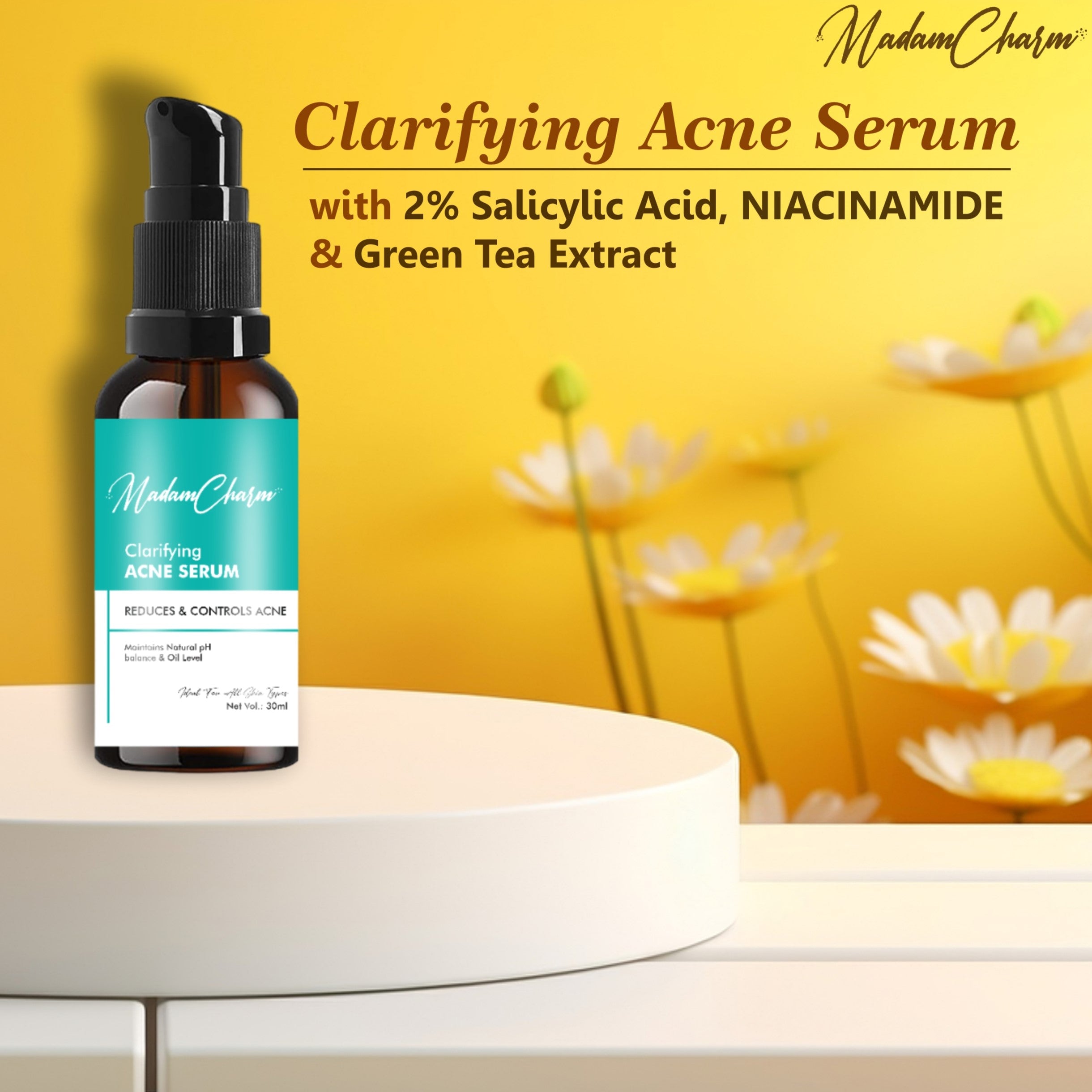 Acne Face Serum | 12% Niacinamide Serum for Acne | Pigmentation & Oily Skin | 30 ML view 2
