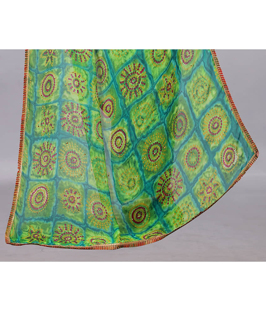 Rhey Chiffon Printed Saree With Unstitched Blouse Piece ( Multicolour ) view 2