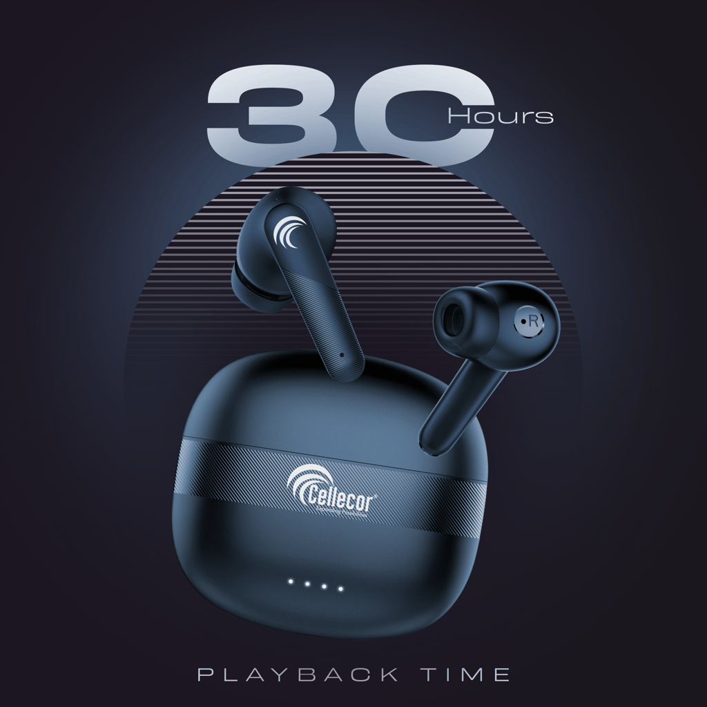 Cellecor BroPods CB03 Waterproof Earbuds With 30 Hours Playtime, Automatic Pairing, ENC Bluetooth-Blue view 2