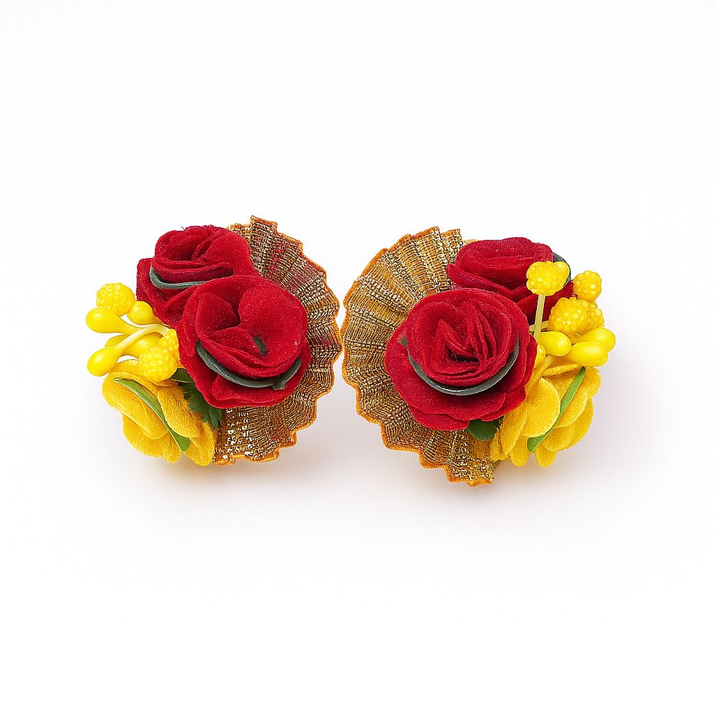 Floral rings Red - yellow view 2