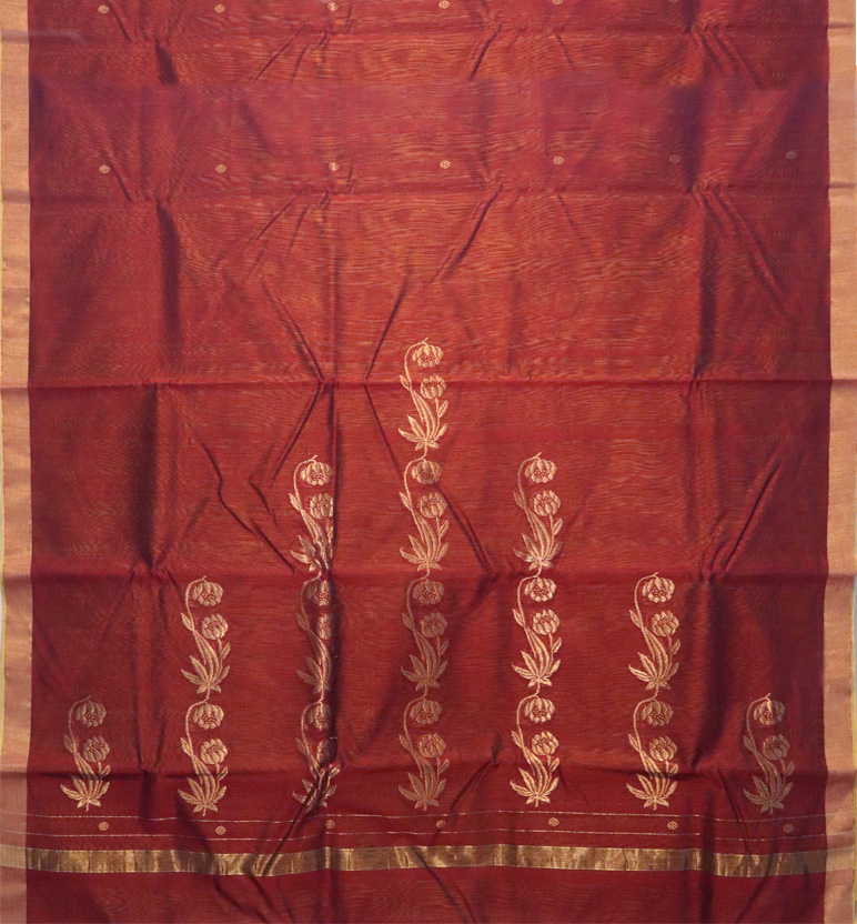 Handloom Chanderi Silk Cotton 3 Piece Suit Set view 2