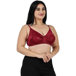 Women Half Coverage Non Padded net Bra(Maroon) view 2