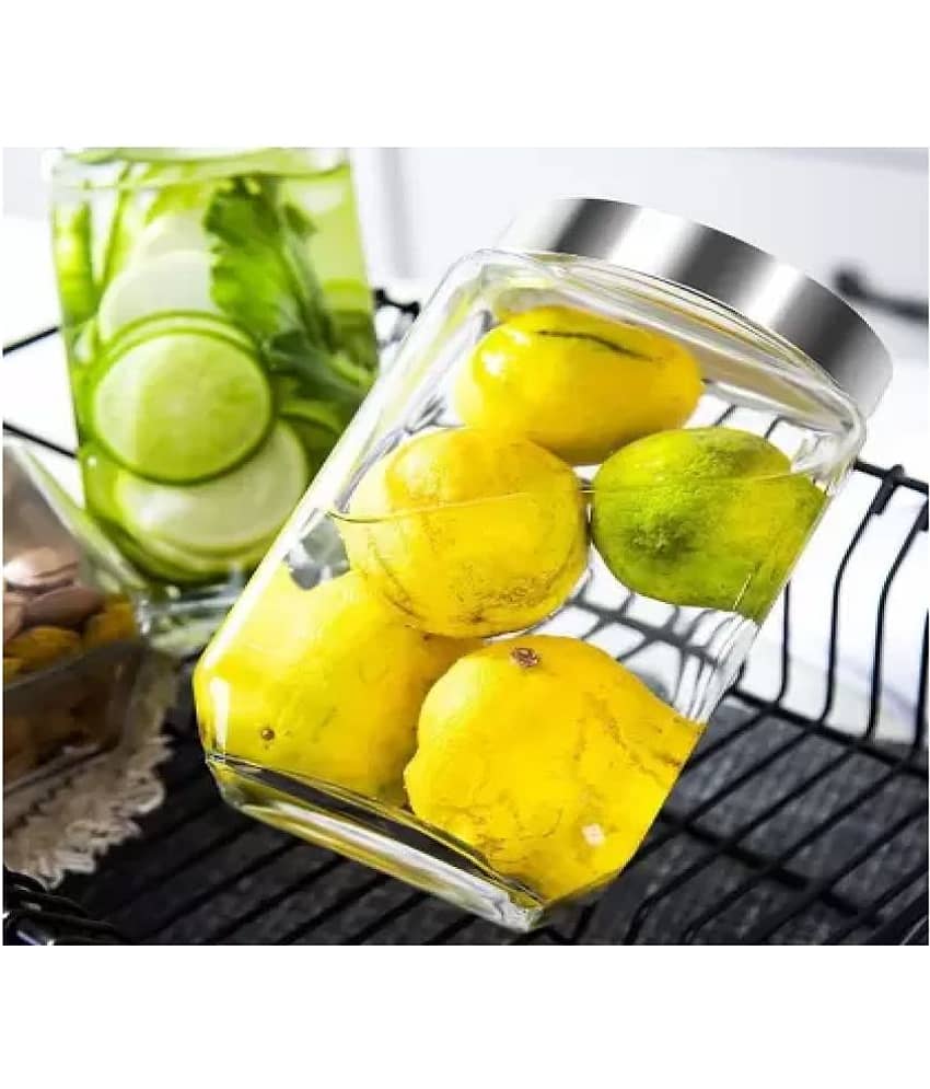 skwaion Glass Silver Spice Container ( Set of 2 ) view 2
