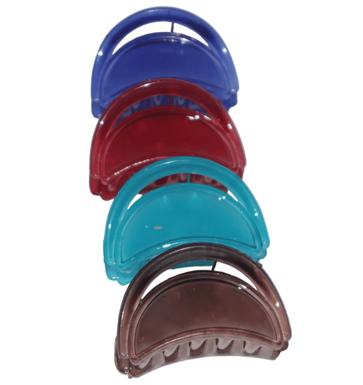 Set of 4 Assorted Vibrant Color Durable Plastic Hair Claw Clips for Women & Girls view 2