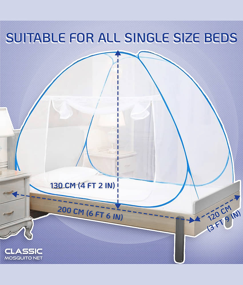 Classic Mosquito Net, Machardani - Blue Polycotton Foldable Mosquito Net, Machardani ( Pack of 1 ) view 2