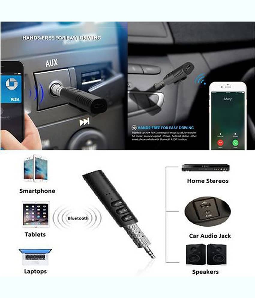 Flip Finz 3.5mm Bluetooth Audio Jack Receiver With Mic For Car/Home Audio/Earphones view 2