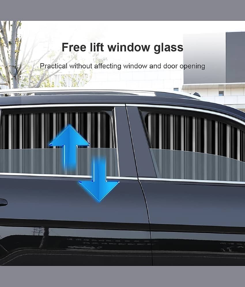 RAMDEV ENTERPRISE Universal Fit Magnetic Car Side Window Privacy Sunshade, Car Sun Shade Side Window, Magnet Pleated Curtains for Car Window, Removable Car Window Curtains (Black). view 2