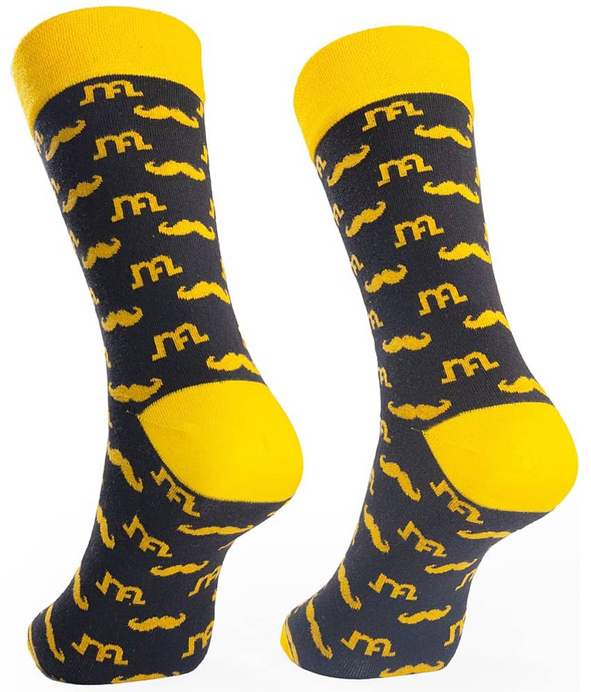 Man Arden - Black Cotton Men's Mid Length Socks ( Pack of 1 ) view 2