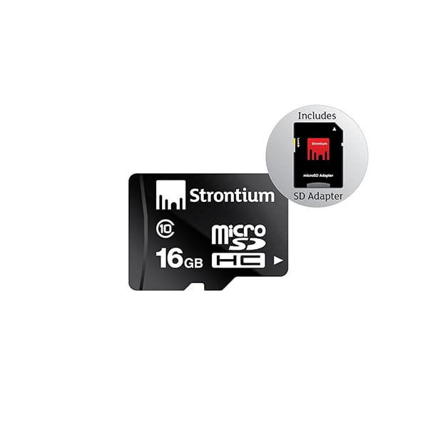 Strontium 16GB MicroSDHC Memory Card With Adapter view 2