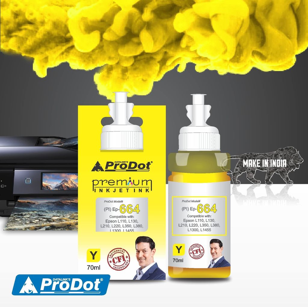 ProDot Ep-664 Inkjet Ink Refill Compatible with Epson L100, L130, L210, L220, L300, L310, L350, L355, L360, L380, L485, L565, L655, L1300, L1455 Ink Tank Printers view 2
