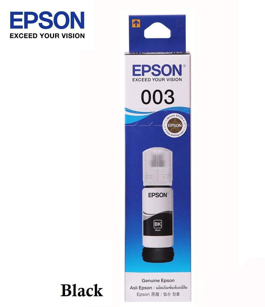 Epson 003 Black Ink Bottle 65 ml for EcoTank L1100 series / L1200 series / L3100 series / L3200 series / L5100 series / 5200 series printer view 2